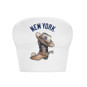 New York Yankees Cowboy Boot Crop Tube Top