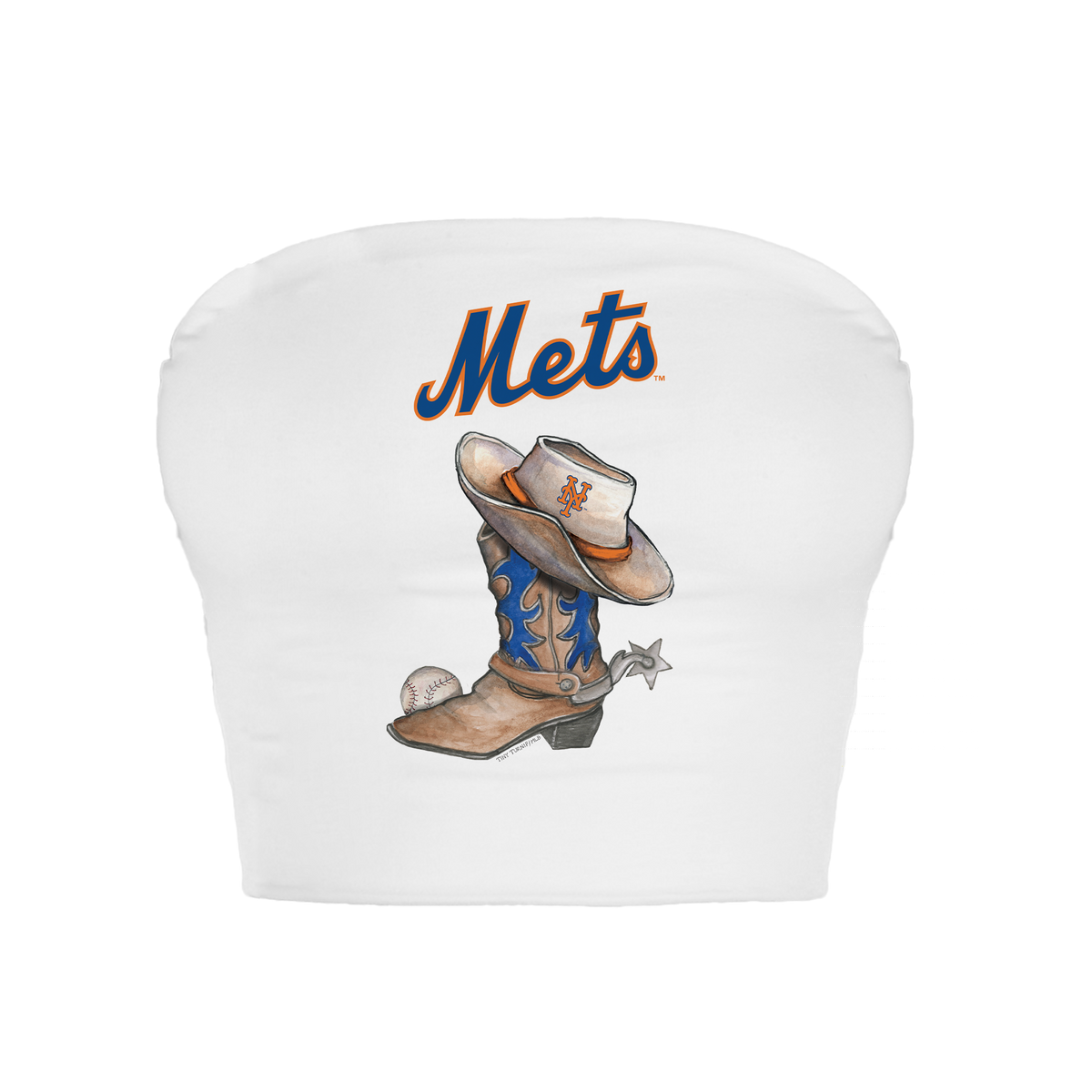 New York Mets Cowboy Boot Crop Tube Top