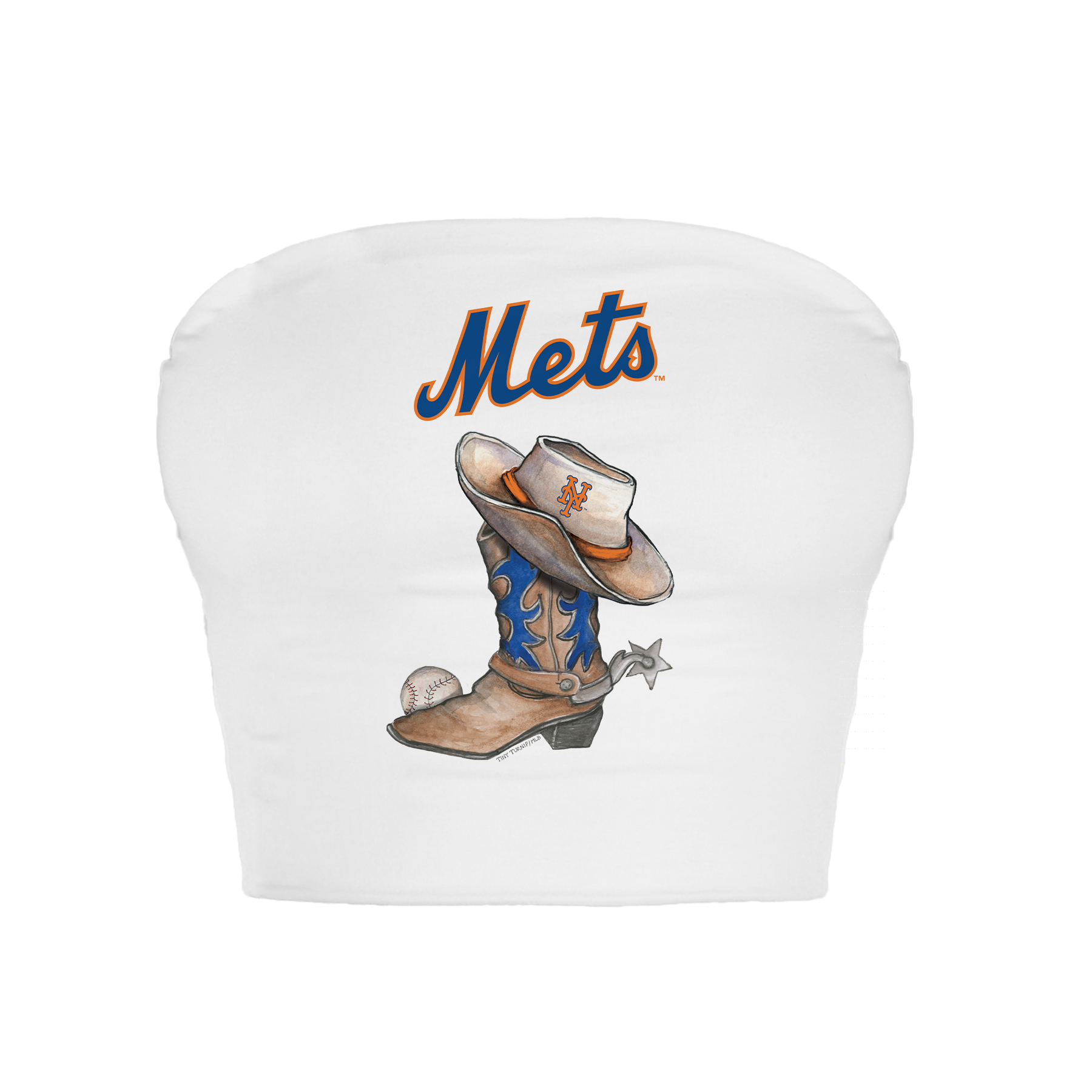 New York Mets Cowboy Boot Crop Tube Top