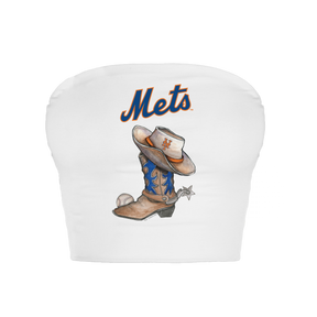 New York Mets Cowboy Boot Crop Tube Top