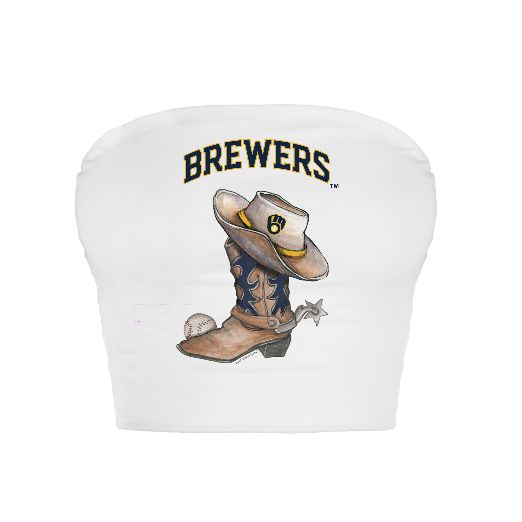Milwaukee Brewers Cowboy Boot Crop Tube Top