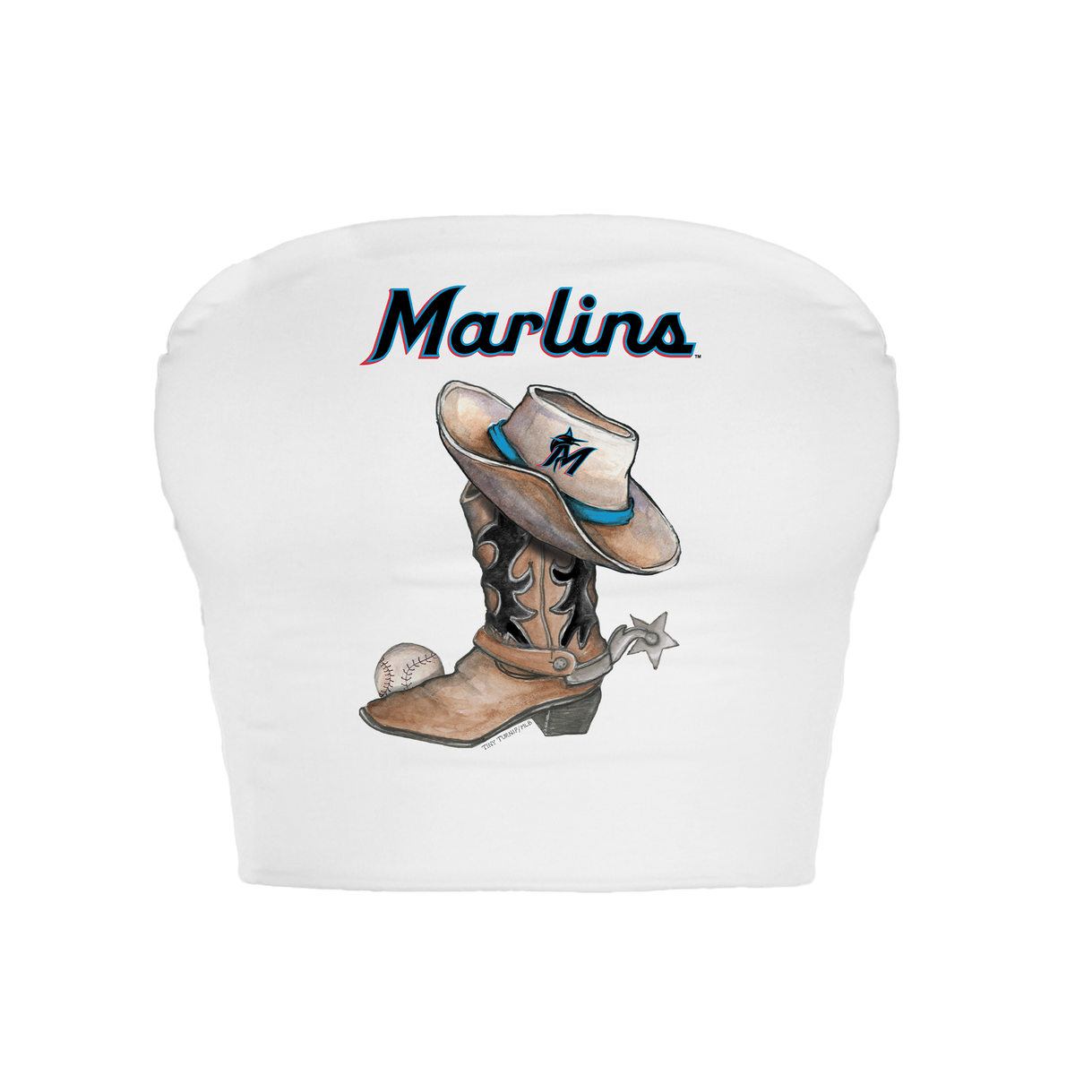 Miami Marlins Cowboy Boot Crop Tube Top