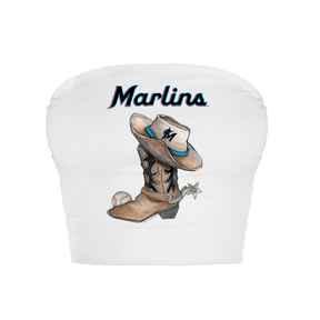 Miami Marlins Cowboy Boot Crop Tube Top