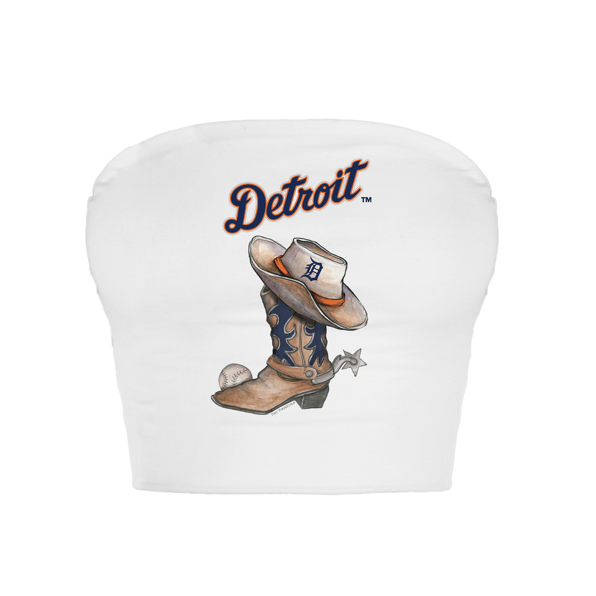 Detroit Tigers Cowboy Boot Crop Tube Top