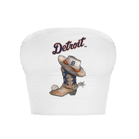 Detroit Tigers Cowboy Boot Crop Tube Top
