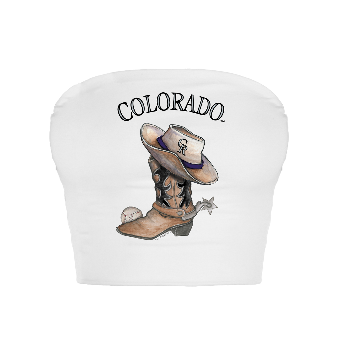Colorado Rockies Cowboy Boot Crop Tube Top