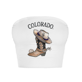 Colorado Rockies Cowboy Boot Crop Tube Top