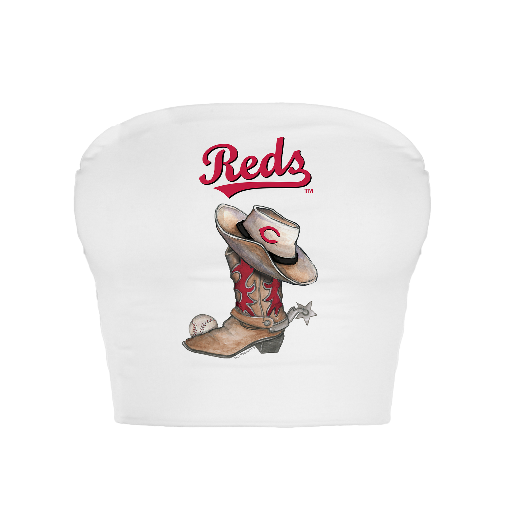 Cincinnati Reds Cowboy Boot Crop Tube Top