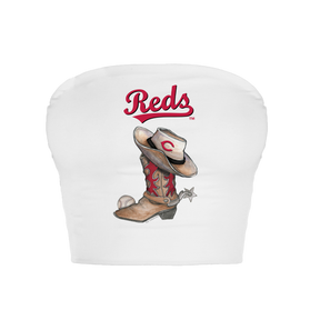 Cincinnati Reds Cowboy Boot Crop Tube Top