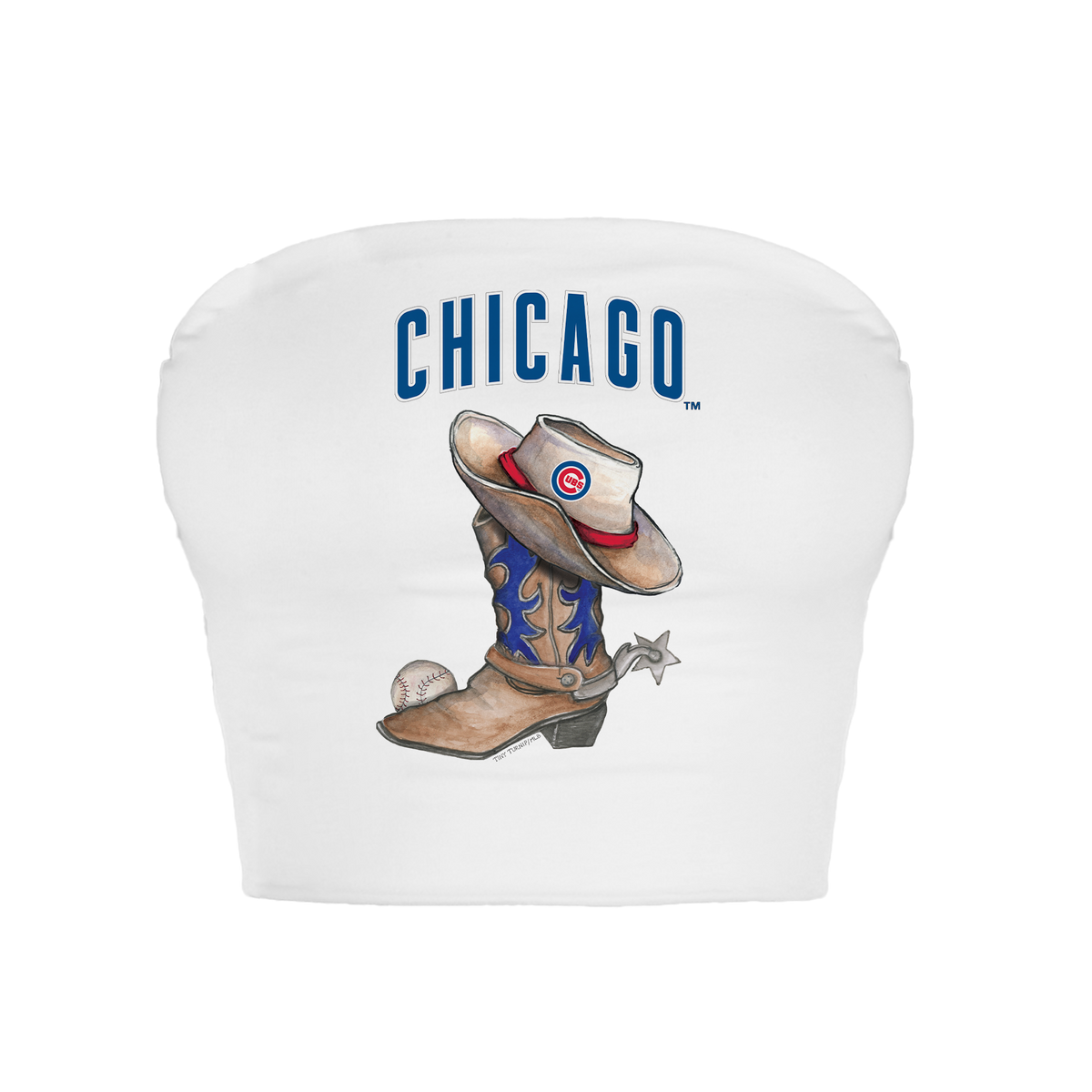 Chicago Cubs Cowboy Boot Crop Tube Top