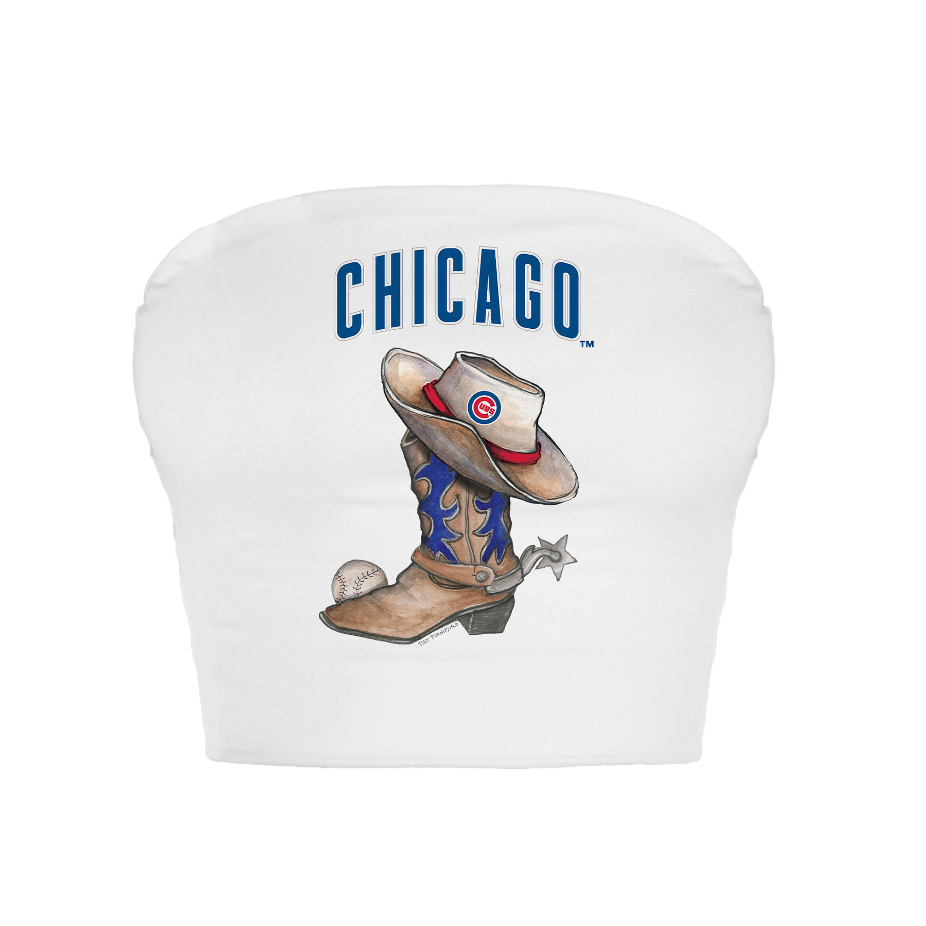 Chicago Cubs Cowboy Boot Crop Tube Top