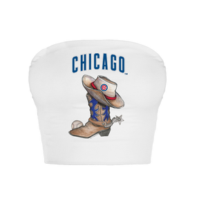 Chicago Cubs Cowboy Boot Crop Tube Top