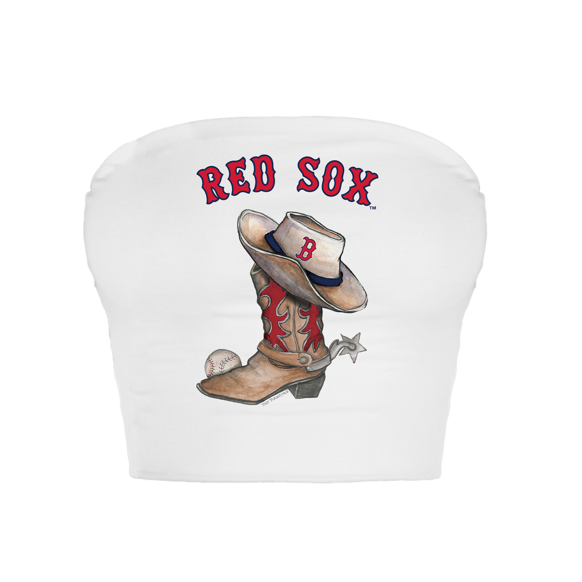 Boston Red Sox Cowboy Boot Crop Tube Top