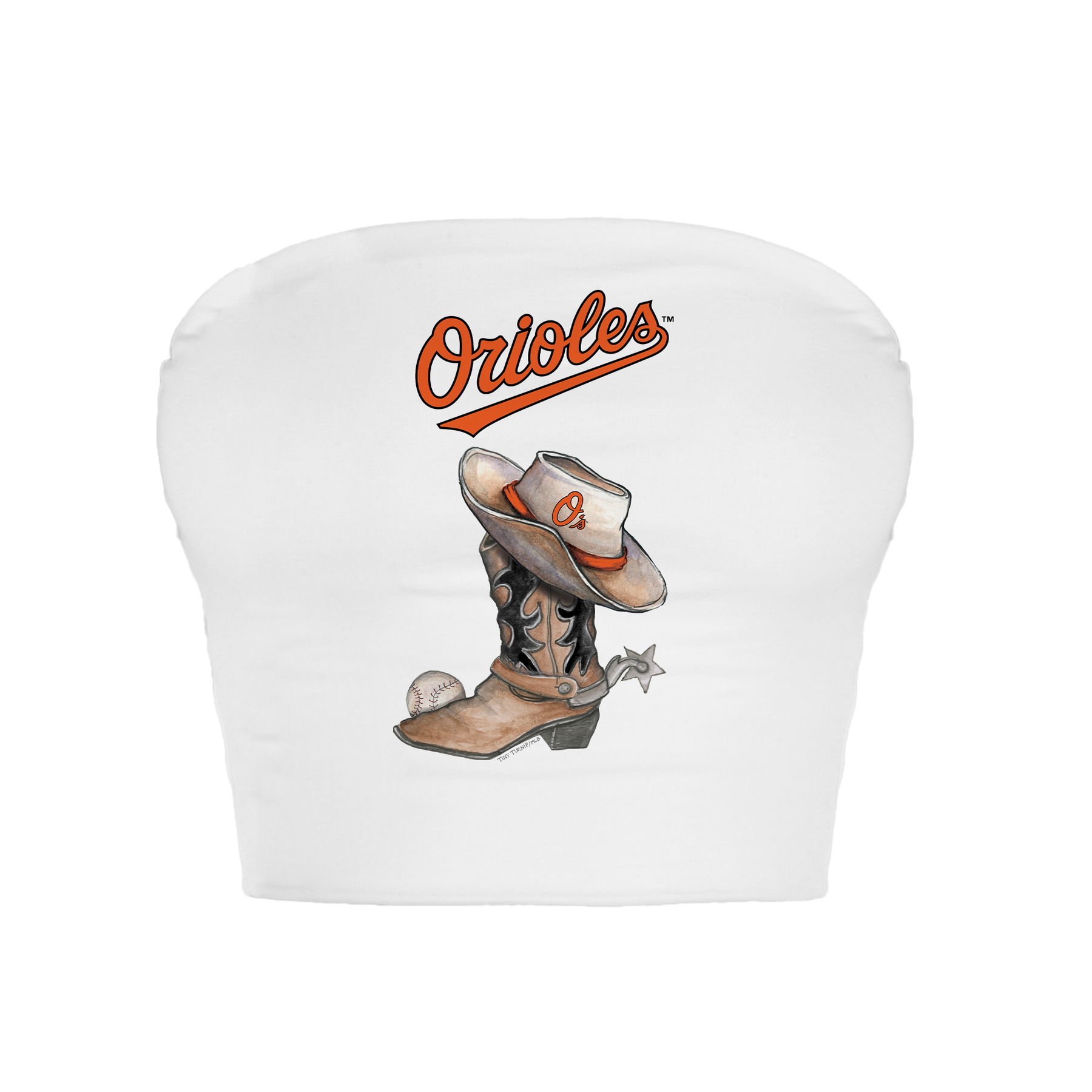 Baltimore Orioles Cowboy Boot Crop Tube Top