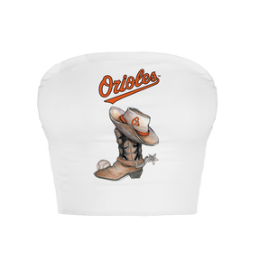 Baltimore Orioles Cowboy Boot Crop Tube Top