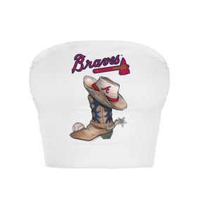 Atlanta Braves Cowboy Boot Crop Tube Top