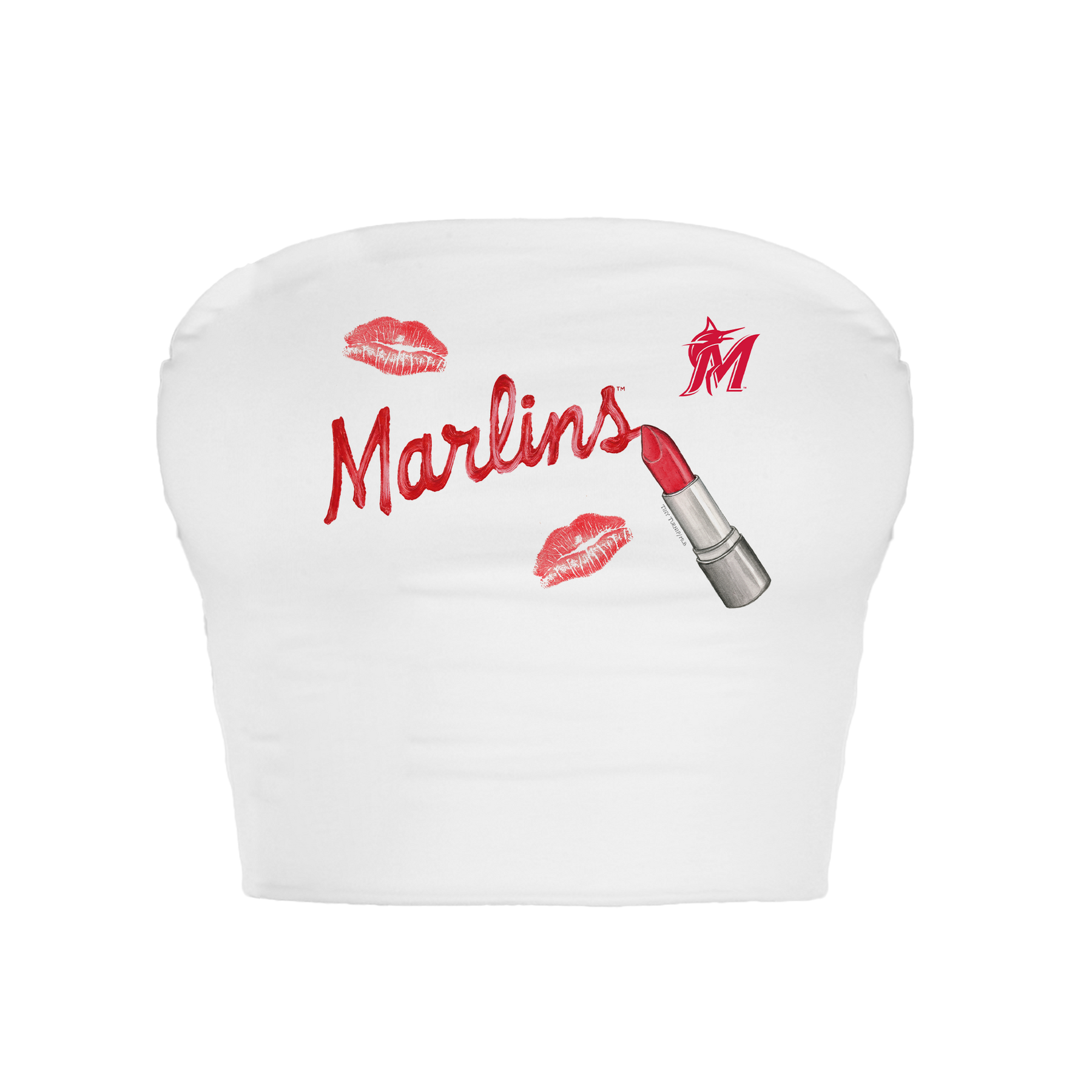 Miami Marlins Lipstick Crop Tube Top