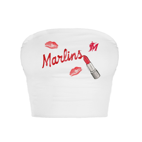Miami Marlins Lipstick Crop Tube Top