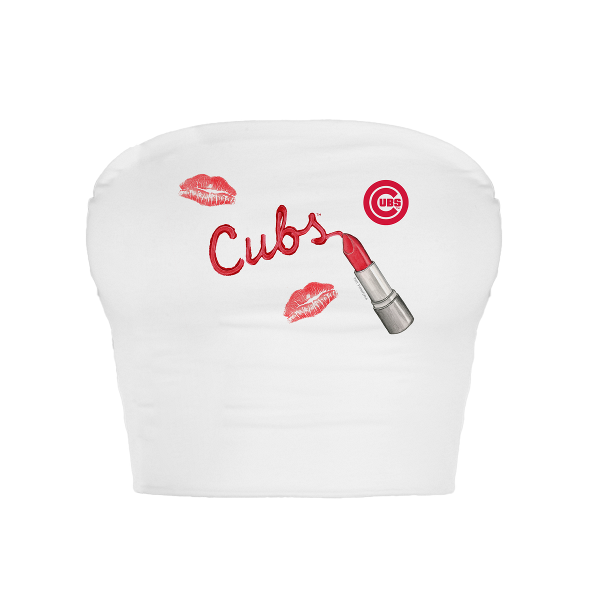 Chicago Cubs Lipstick Crop Tube Top