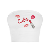 Chicago Cubs Lipstick Crop Tube Top
