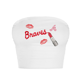Atlanta Braves Lipstick Crop Tube Top
