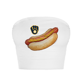 Milwaukee Brewers Hot Dog Crop Tube Top