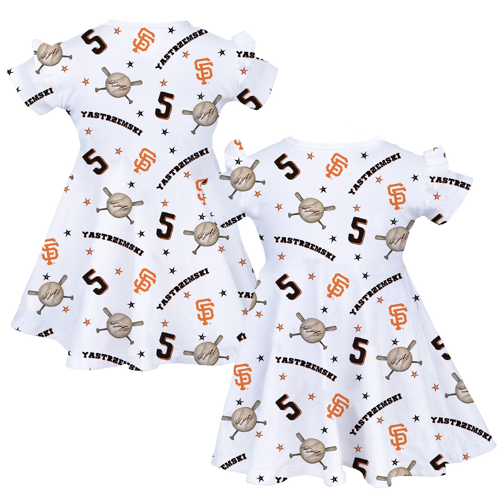 VIP MLB Crossbats w/ Name, Number, Logo - Molly Dress - Tiny Turnip