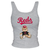 Cincinnati Reds Teddy Ribbed Tank - Tiny Turnip