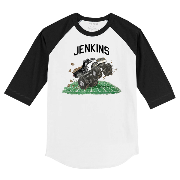 VIP Football: Monster Truck w/ Name, Number - 3/4 Sleeve Raglan