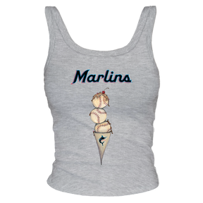 Miami Marlins Triple Scoop Ribbed Tank
