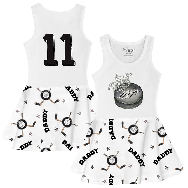 VIP NHL Tiara Puck w/ Signature, Name, Number - Tank Swing Dress - Tiny Turnip