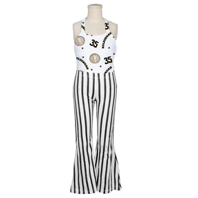 VIP Baseball w/ Name, Number - Kennedy Romper - Tiny Turnip