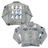 VIP Football: Number Grid w/ Player Photo - Boyfriend Denim Jacket