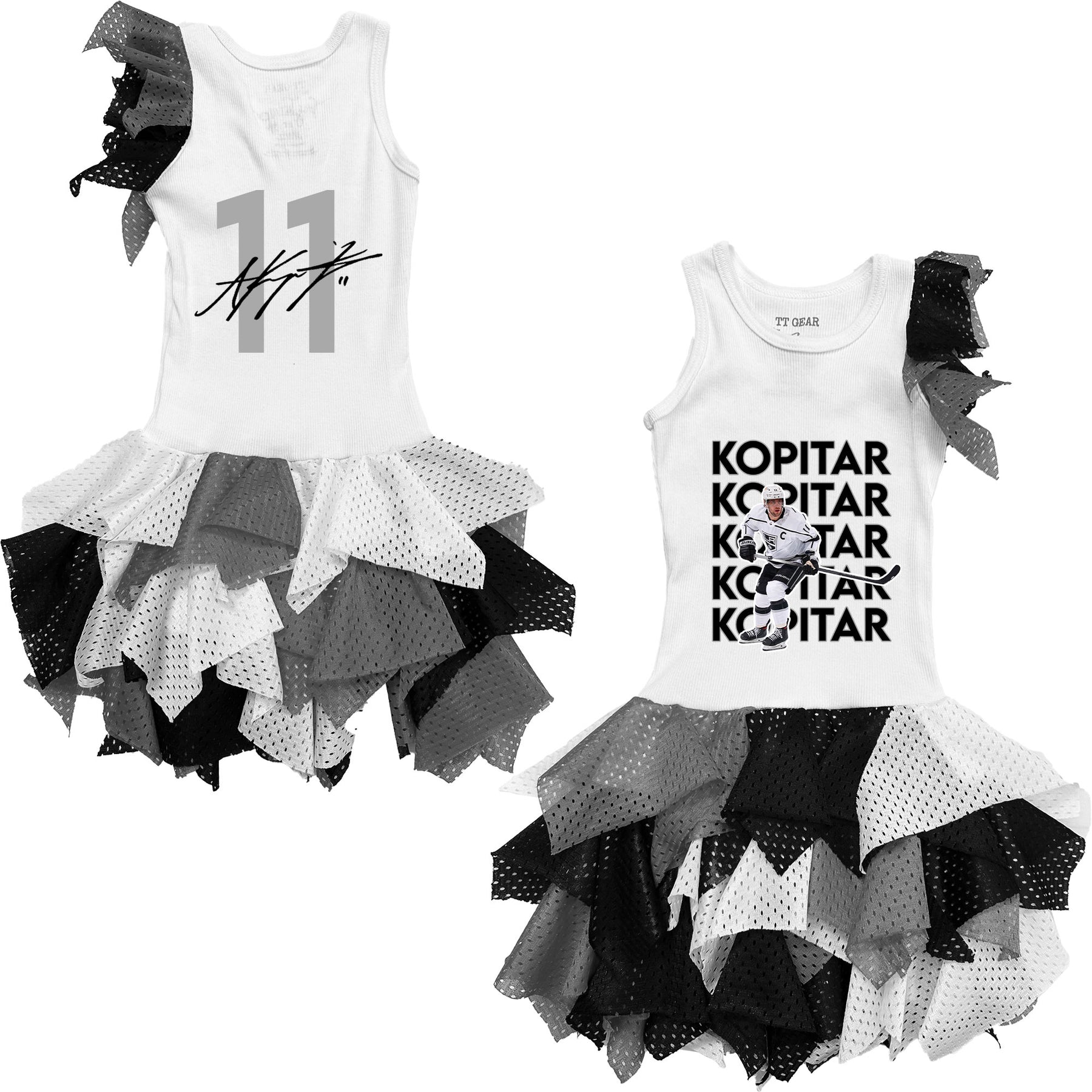 VIP NHL Stacked Name w/ Player Photo - Falling Mesh Dress - Tiny Turnip