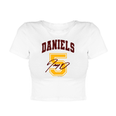 VIP Football: Name Arch w/ Signature, Number - Candice Fitted Crop Tee