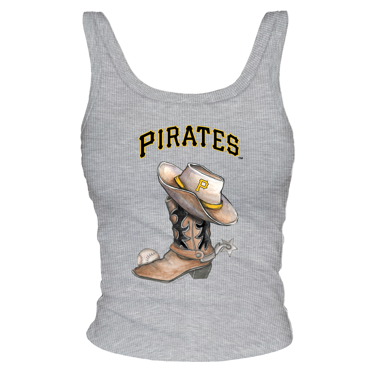 Pittsburgh Pirates Cowboy Boot Ribbed Tank