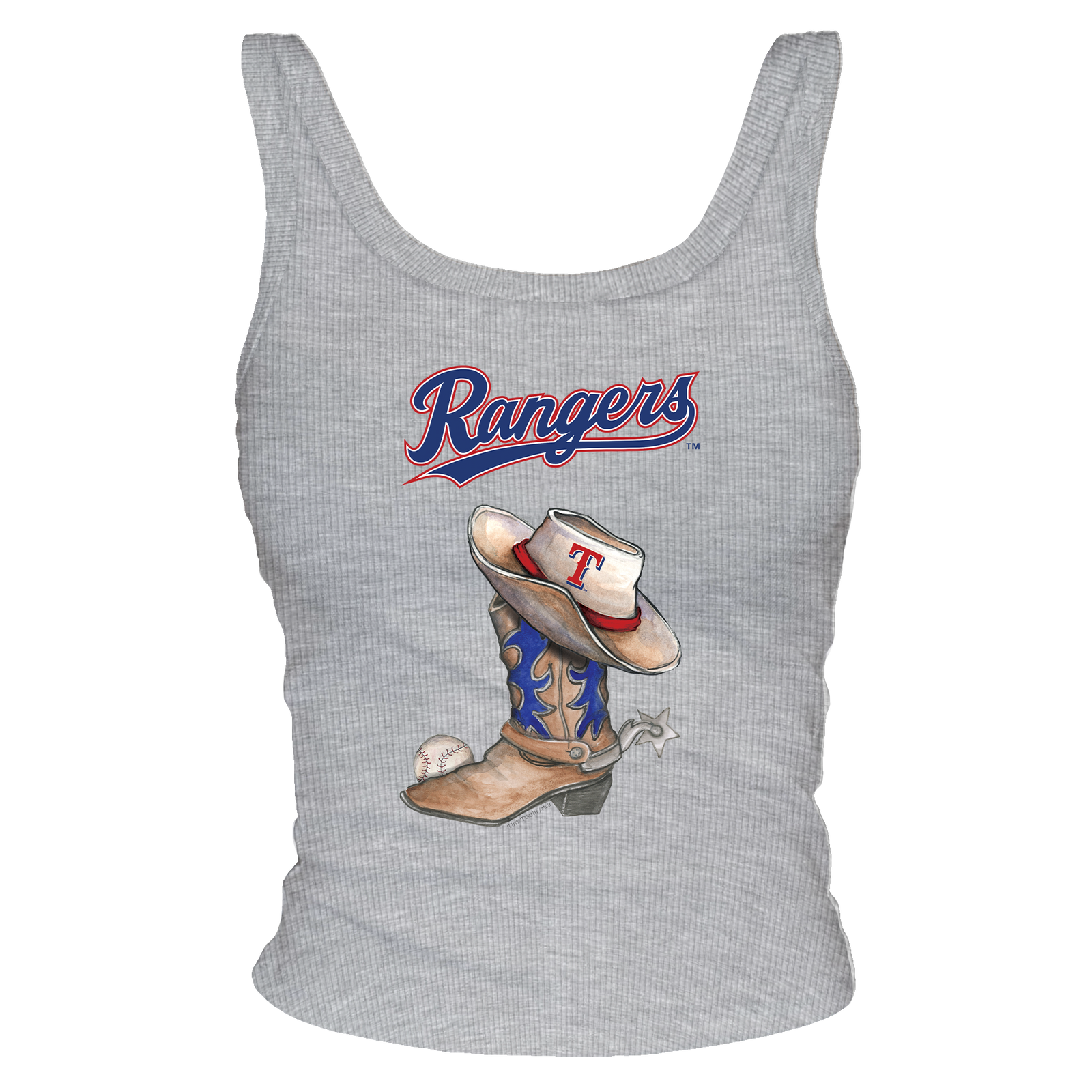 Texas Rangers Cowboy Boot Ribbed Tank | Tiny Turnip