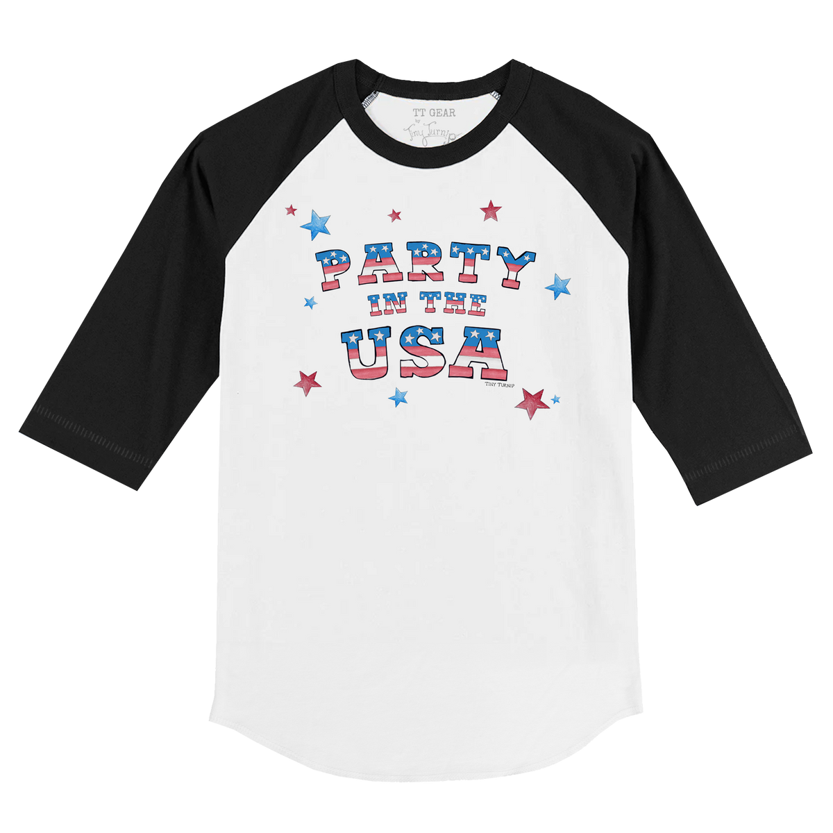 Party in the USA 3/4 Black Sleeve Raglan
