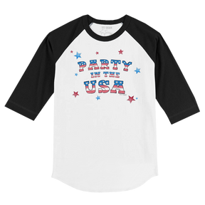 Party in the USA 3/4 Black Sleeve Raglan