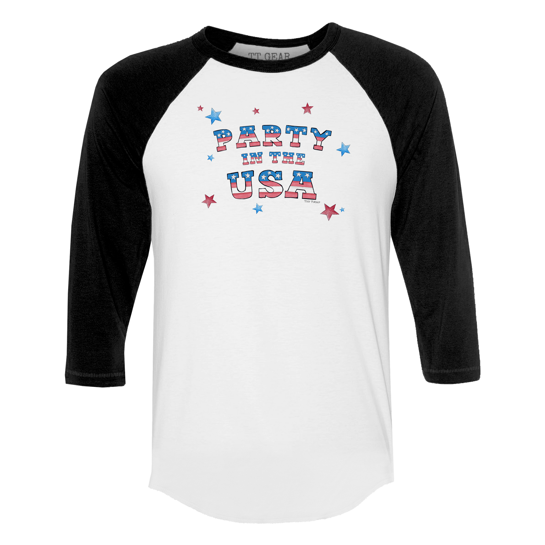 Party in the USA 3/4 Black Sleeve Raglan