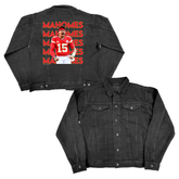VIP Football: Stacked w/ Player Photo - Black Boyfriend Denim Jacket