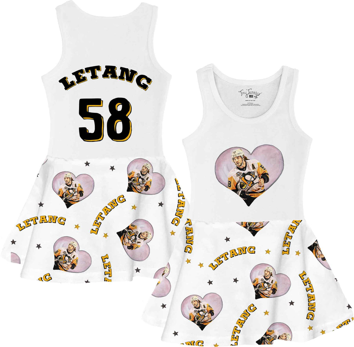 VIP NHL Photo in Heart w/ Name - Tank Swing Dress - Tiny Turnip