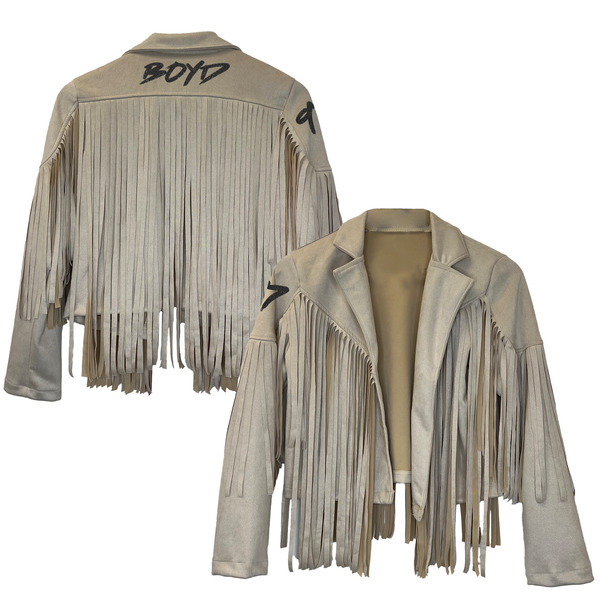VIP Football: Glitter Name and Number - Farrah Fringe Jacket