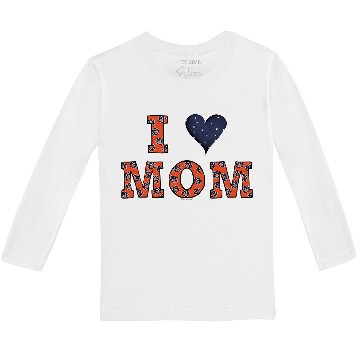 Auburn Tigers I Love Mom Long-Sleeve Tee Shirt