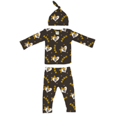 VIP  Heart Bow w/ Name - Long Sleeve Layette Set - Tiny Turnip