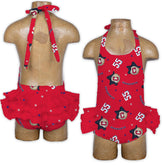 Baseball Bow w/ Logo, Name, Number - Ruffle Romper - Tiny Turnip