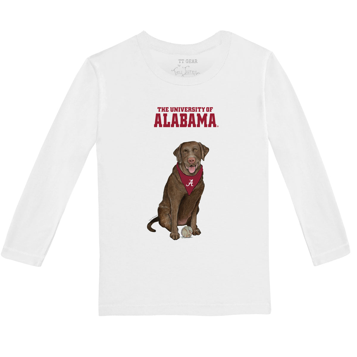 Alabama Crimson Tide Chocolate Labrador Retriever Long-Sleeve Tee Shirt