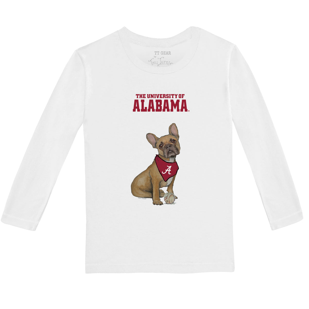 Alabama Crimson Tide French Bulldog Long-Sleeve Tee Shirt