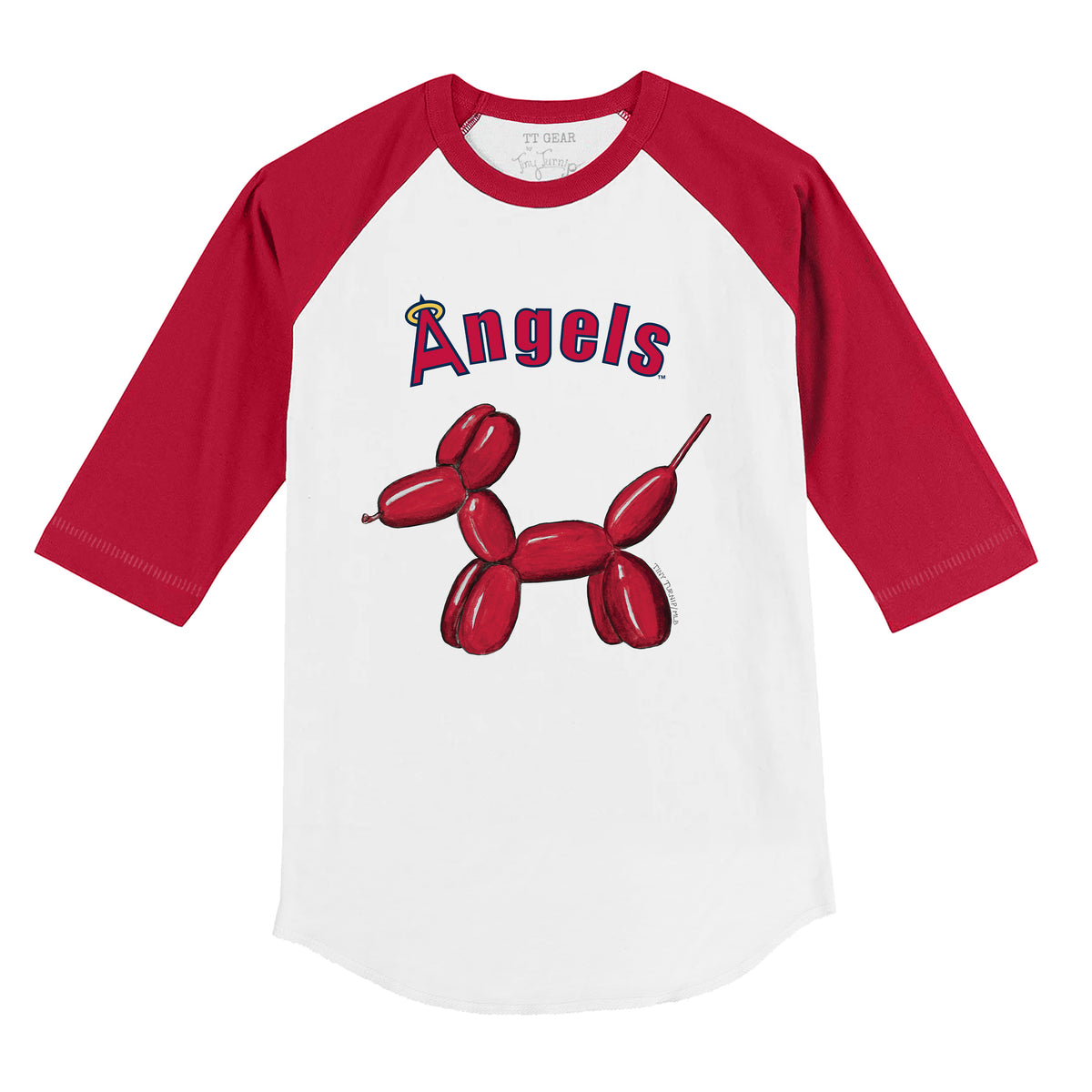 Los Angeles Angels Balloon Dog 3/4 Red Sleeve Raglan