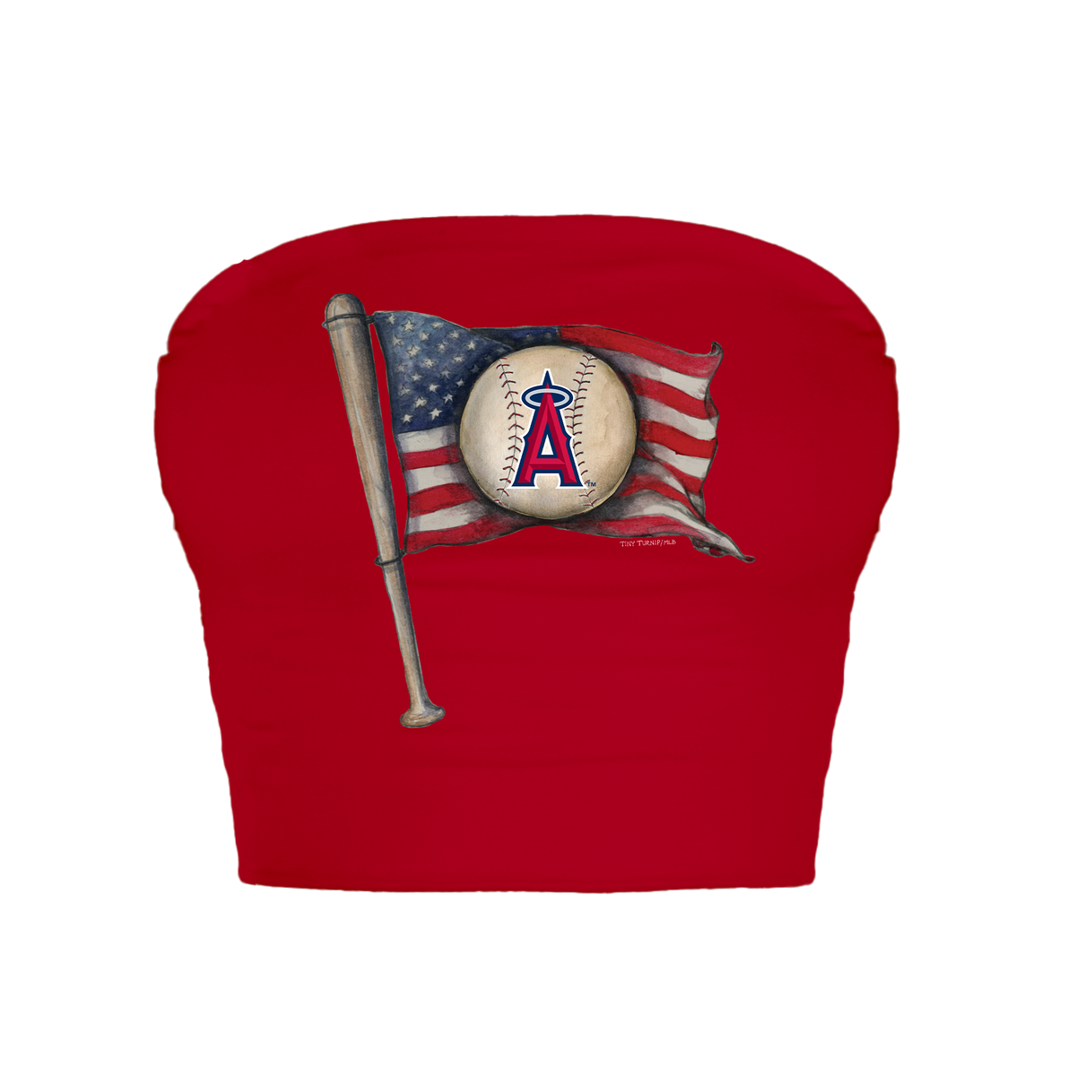Los Angeles Angels Baseball Flag Crop Tube Top